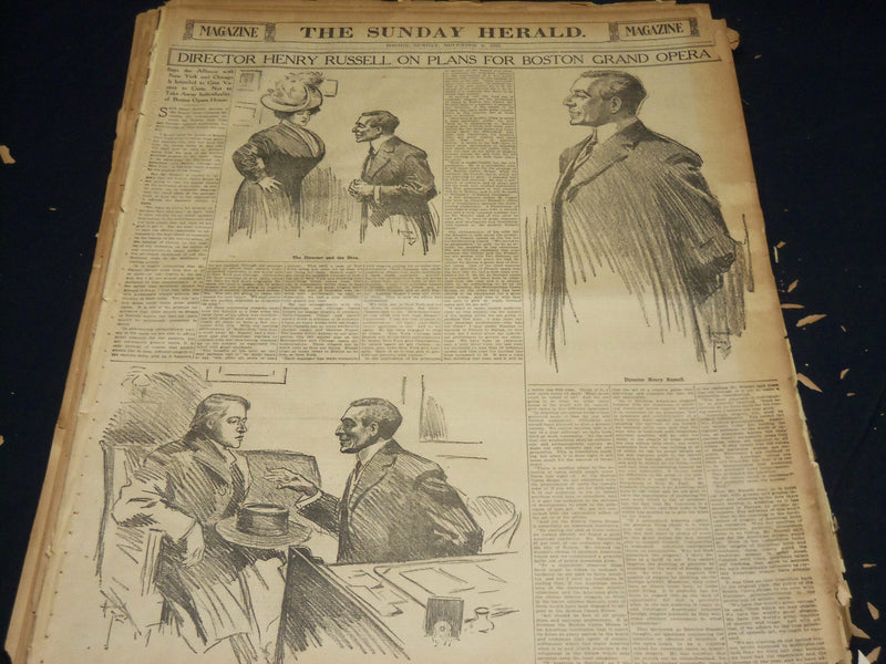 1910-1911 BOSTON HERALD SUNDAY MAGAZINE SECTIONS LOT OF 28 - NICE PHOTOS - UP 93