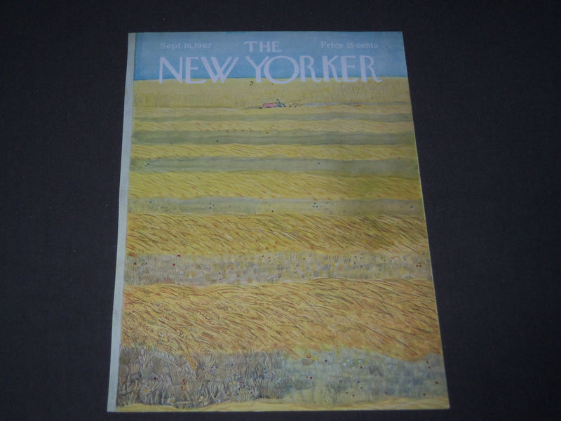 1967 SEPTEMBER 16 NEW YORKER MAGAZINE FRONT COVER ONLY - GREAT ART FOR FRAMING