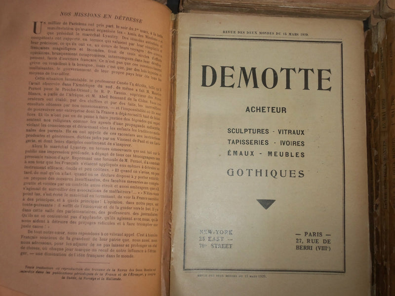 1929-1930 REVUE DES DEUX MONDES MAGAZINE - LOT OF 31 - FRENCH - WR 878D