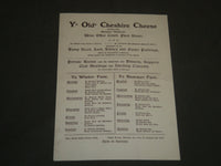 1926 YE OLDE CHESHYRE CHEESE MENU - WINE OFFICE COURT FLEET STREET - J 4818