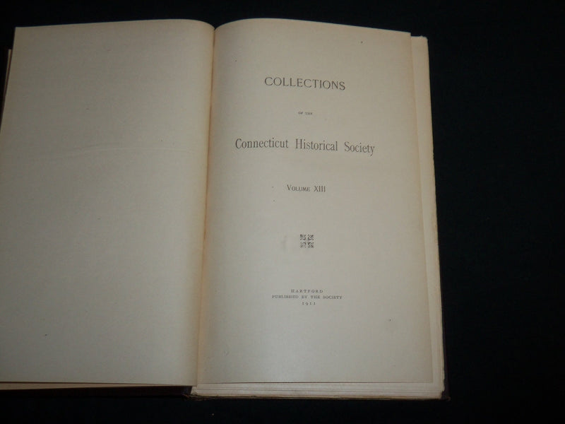 1911 CONNECTICUT HISTORICAL SOCIETY LAW PAPERS VOLUME NO. 2 - KD 6975