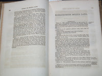 1851 MILITIA LAWS OF MASSACHUSETTS HARDCOVER BOOK BY EBENEZER W. STONE - KD 81G