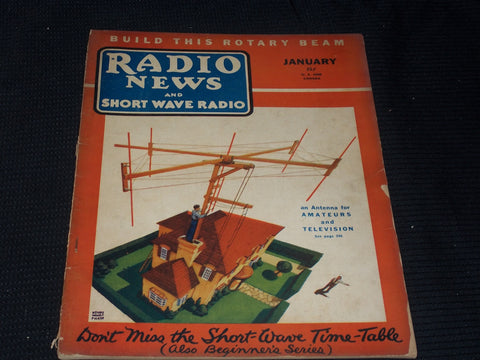 1937 JANUARY RADIO NEWS & SHORT WAVE RADIO MAGAZINE - ANTENNA COVER - E 5201