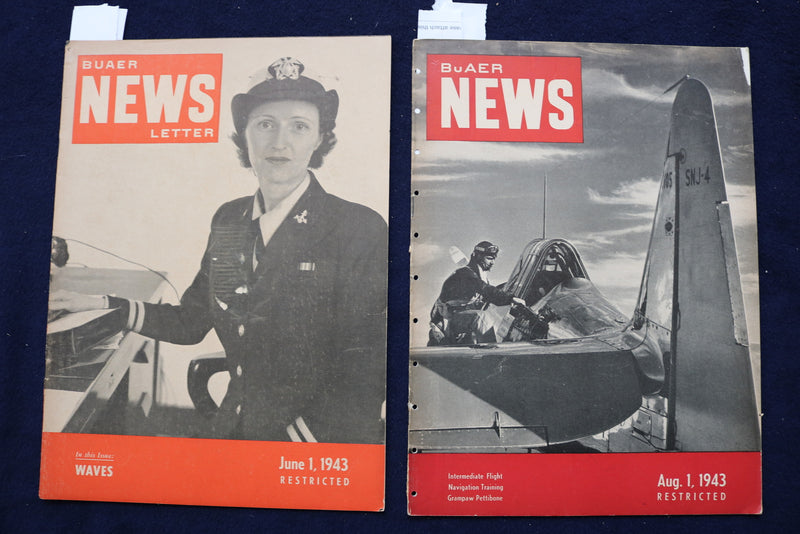 1943 JUNE 1 & AUGUST 1 BUAER NEWS LETTER MAGAZINE - LOT OF 2 - K 662