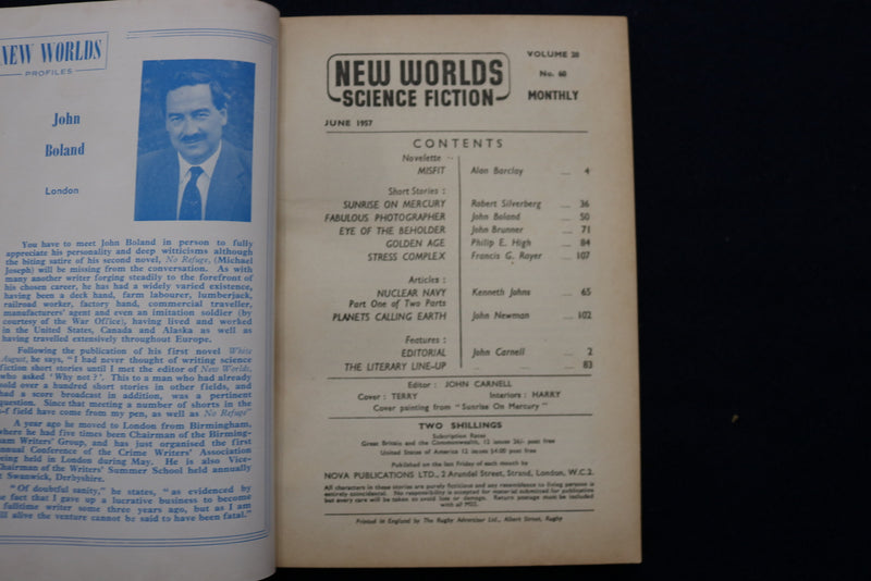 1957 JUNE NEW WORLDS SOFTCOVER DIGEST MAGAZINE - VOLUME 20, NUMBER 60 - K 432