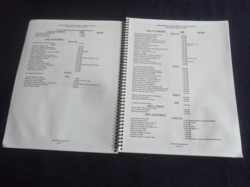 2006 DON HANSEN'S NATIONAL WEEKLY FOOTBALL GAZETTE & SCHEDULES - ST 659K