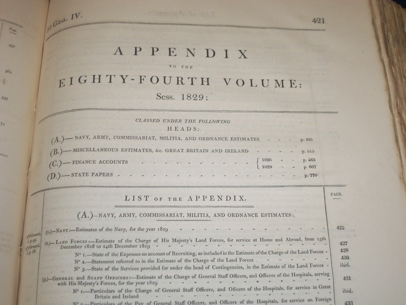 1829 JOURNALS OF THE HOUSE OF COMMONS - KING GEORGE IV 10TH YEAR REIGN - KD 4F