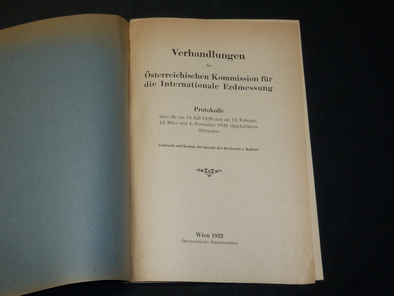 1922-1928 VERHANDLUNGEN DER OSTERREICHISCHEN KOMMISSION LOT OF 2 - J 5911