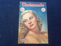 1947 MAY 27 CINEMONDE MAGAZINE -MICHELE MORGAN COVER - FRENCH EDITION- SP 4867Z