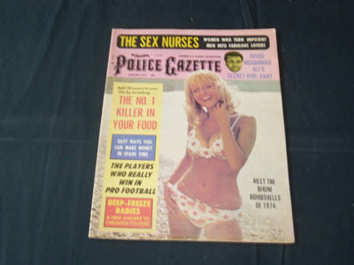 1974 JANUARY THE NATIONAL POLICE GAZETTE MAGAZINE - BIKINI BOMBSHELLS - B 5793