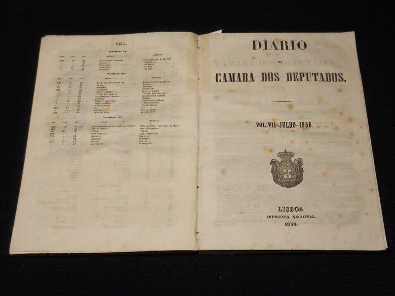 1856 JAN-JUL DIARIO DA CAMARA DOS DEPUTADOS VOLUMES LOT OF 3 - LISBOA - KD 2016K