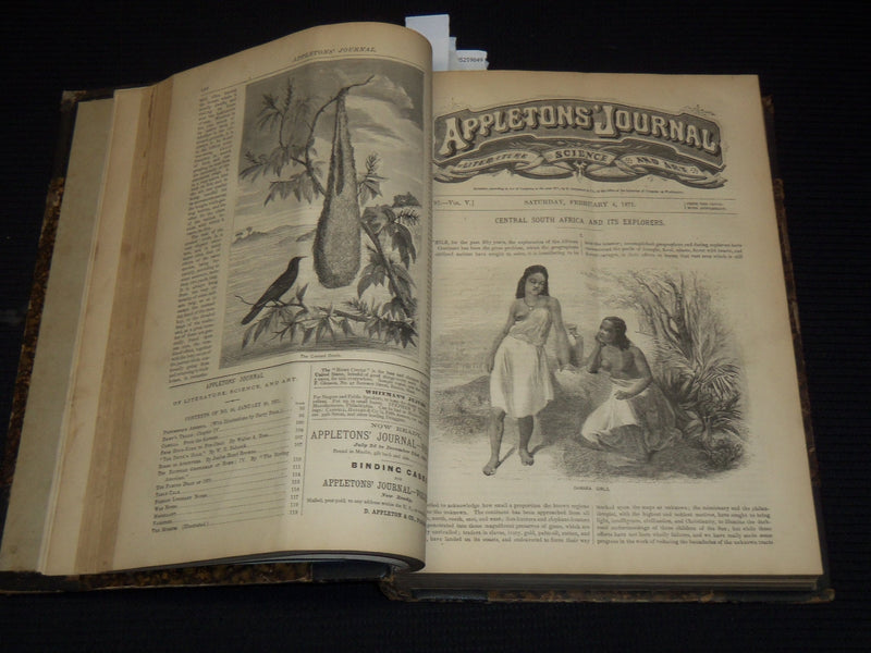 1871 JAN-JUNE APPLETON'S JOURNAL BOUND VOLUME NO. 5 - ILLUSTRATIONS - KD 7462E