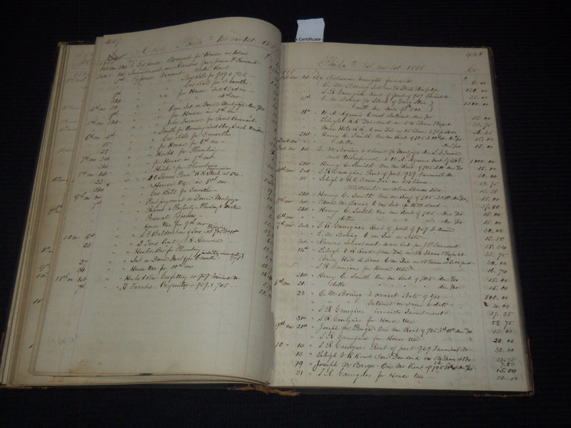 1866-1889 EDWARD B. GARRIGUES CASH BOOK - PHILADELPHIA - #241