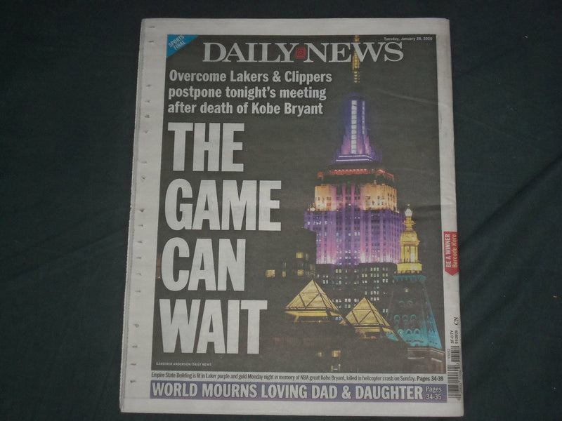 2020 JANUARY 28 NY DAILY NEWS NEWSPAPER- MCCONNELL REFUSES TO BUDGE ON WITNESSES