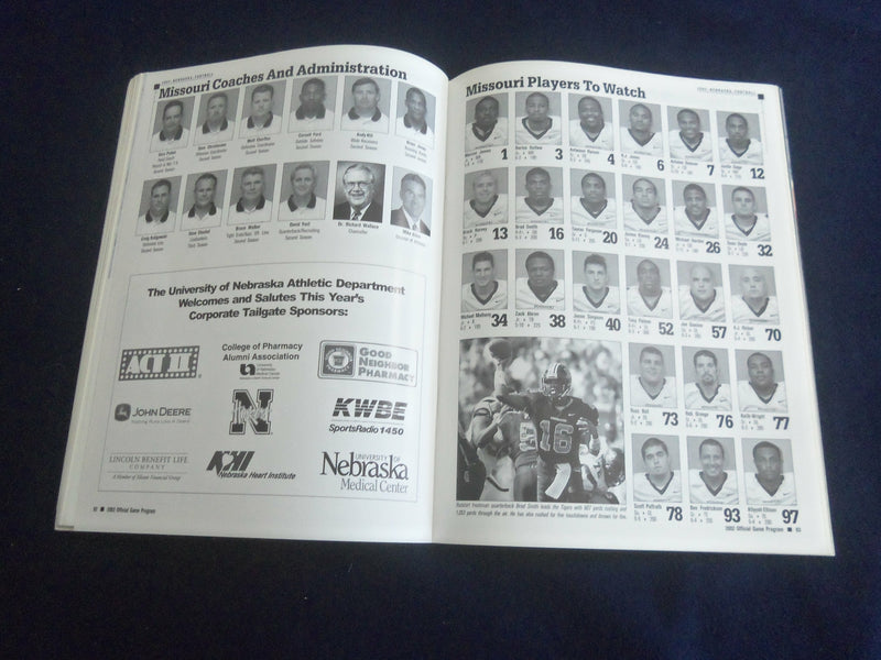 2002 OCT 12 FOOTBALL PROGRAM - UNIV OF NEBRASKA VS UNIV OF MISSOURI - ST 1116L