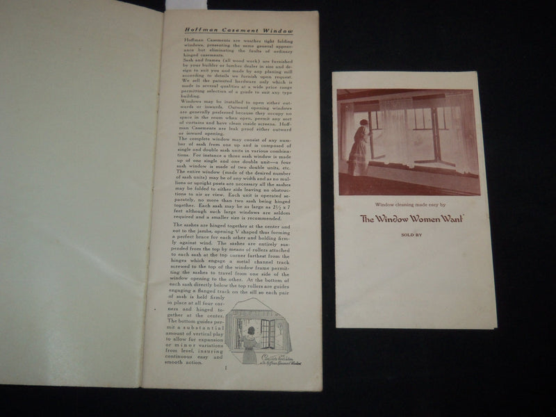 1920'S HOFFMAN CASEMENT WINDOW CATALOG - COMPLETE VENTILATION - J 9152