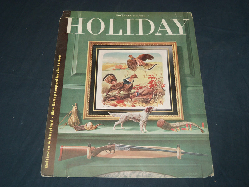 1947 NOVEMBER HOLIDAY MAGAZINE BOARD - THANKSGIVING COVER - DOG - J 5401