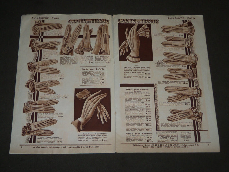 1920'S FEBRUARY AU LOUVRE PARIS FRENCH CATALOGUE - GANTS - DENTELLES - FR 1174