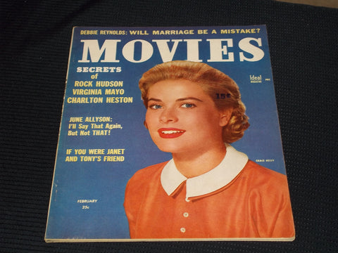 1955 FEBRUARY MOVIES MAGAZINE - GRACE KELLY FRONT COVER - E 16428