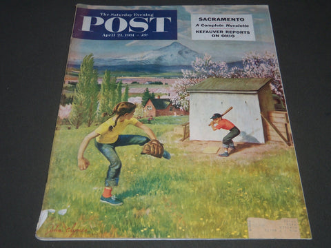 1951 APRIL 21 THE SATURDAY EVENING POST MAGAZINE - ILLUSTRATED COVER - SP 1864