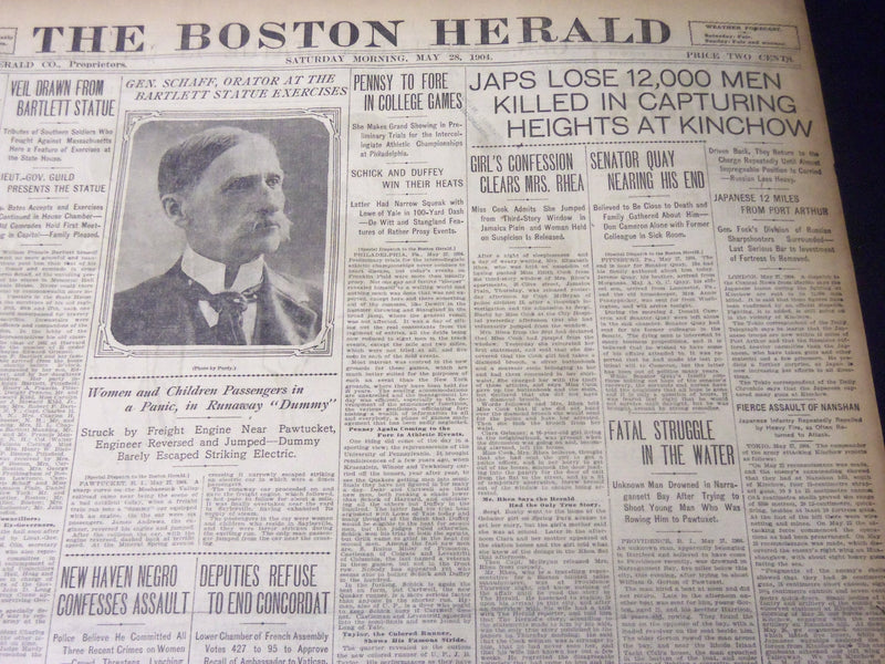 1904 MAY 28 THE BOSTON HERALD - JAPS LOSE 12,000 MEN AT KINCHOW - BH 56