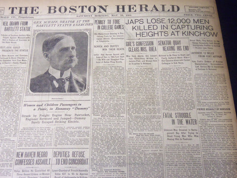 1904 MAY 28 THE BOSTON HERALD - JAPS LOSE 12,000 MEN AT KINCHOW - BH 56