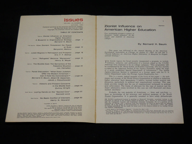 1965-1966 ISSUES MAGAZINE LOT OF 2 ISSUES - JEWISH NATIONALISM - ZIONISM- J 6109