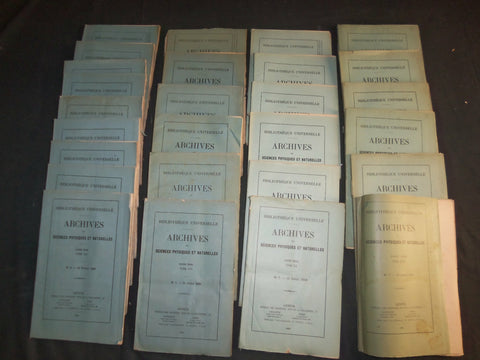 1885-1891 ARCHIVES DES SCIENCES PHYSIQUES ET NATURELLES - LOT OF 27 - WR 1045D