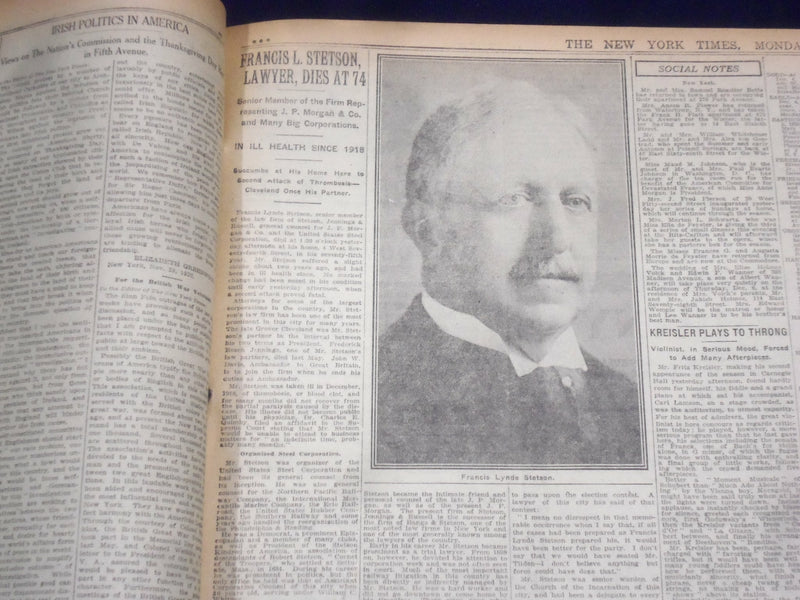 1920 DECEMBER 6 NEW YORK TIMES - HARDING ARRIVES IN WASHINGTON - NT 8476