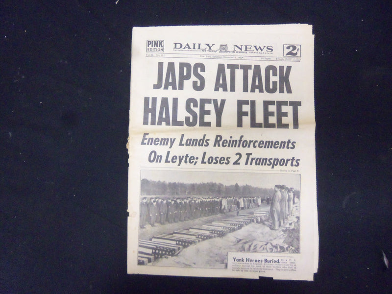 1944 NOVEMBER 4 NEW YORK DAILY NEWS - JAPS ATTACK HALSEY FLEET - NP 2161