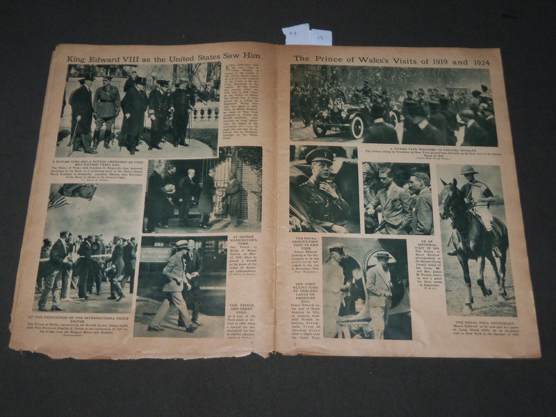 1936 FEBRUARY 8 MID-WEEK PICTORIAL MAGAZINE SECTION - KING EDWARD VIII - J 3196