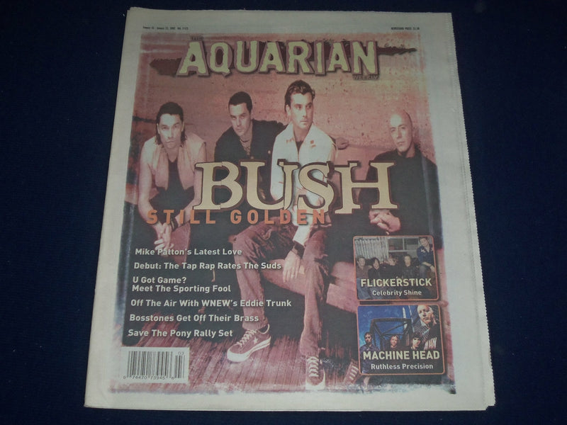 2002 JANUARY 16-23 AQUARIAN WEEKLY NEWSPAPER - BUSH BAND COVER - J 1112