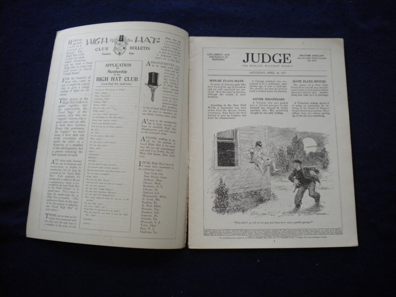 1927 APRIL 30 JUDGE MAGAZINE - THE SKY'S THE LIMIT - B 435X