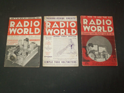 1935-1937 RADIO WORLD MAGAZINE - LOT OF 3 - O 212M