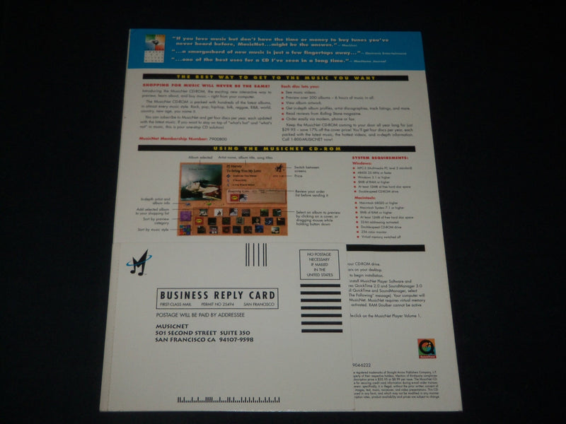 1995 MUSIC NET CD-ROM - VOLUME 1 ISSUE 2 - PREVIEWS - BRITISH BEAT - RC 1322
