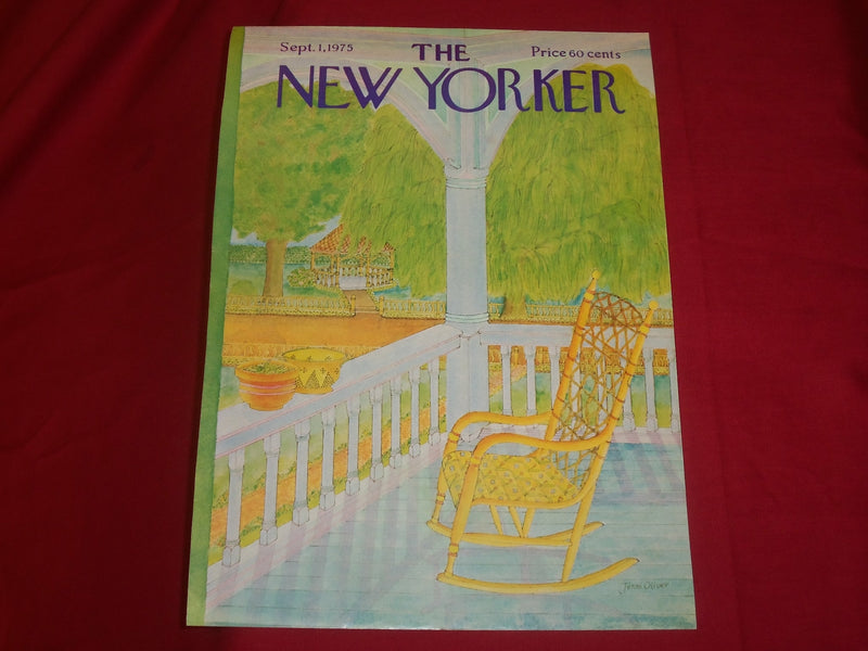 1975 SEPTEMBER 1 NEW YORKER MAGAZINE FRONT COVER ONLY - GREAT ART FOR FRAMING