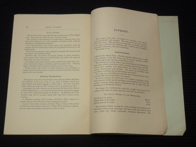 1894 COLBY ACADEMY CATALOGUE - NEW HAMPSHIRE - K 2711