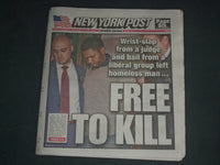 2019 OCTOBER 8 NEW YORK POST NEWSPAPER - RANDY SANTOS HAD BEEN 'FREE TO KILL'