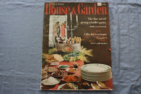 1960 NOVEMBER HOUSE & GARDEN MAGAZINE -FINE ART OF GIVING A BUFFET PARTY- E 9328