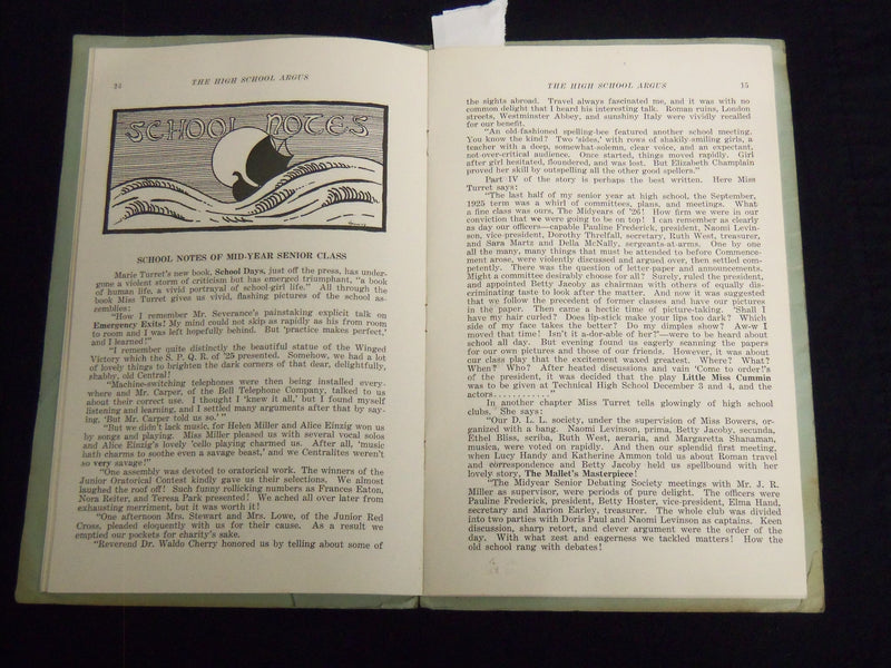 1925 ARGUS MAGAZINE - HARRISBURG HIGH SCHOOL - PENNSYLVANIA - J 8964