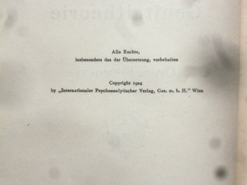 1924 VERSUCH EINER GENITALTHEORIE HARDCOVER BOOK- DR. FERENCZI -GERMAN - KD 8997