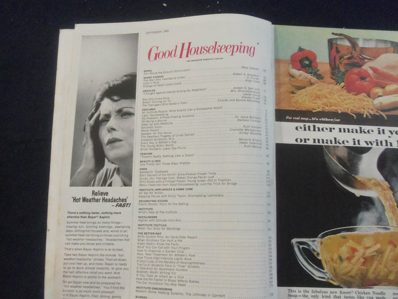 1965 SEPTEMBRE GOOD HOUSEKEEPING MAGAZINE - NICE COVER, ARTICLES & ADS - F 514H