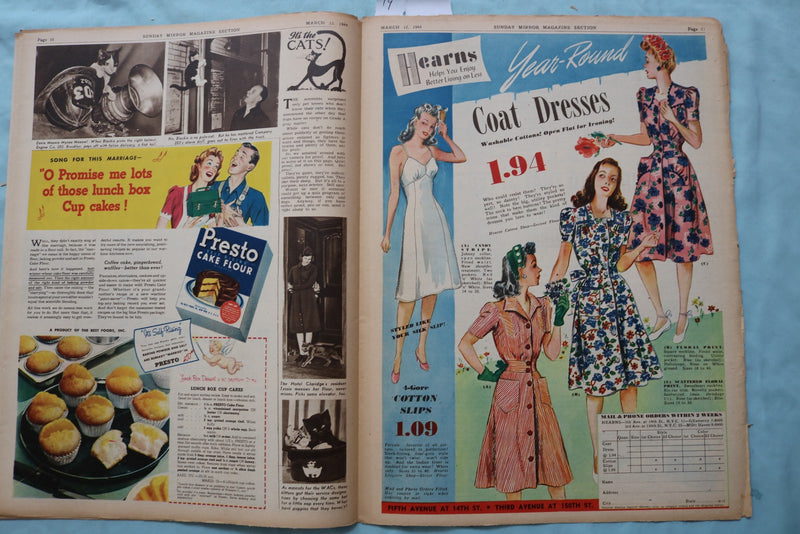 1944 MARCH 12 SUNDAY MIRROR NEWSPAPER MAGAZINE SECTION - LISETTE VEREA - NP 9086