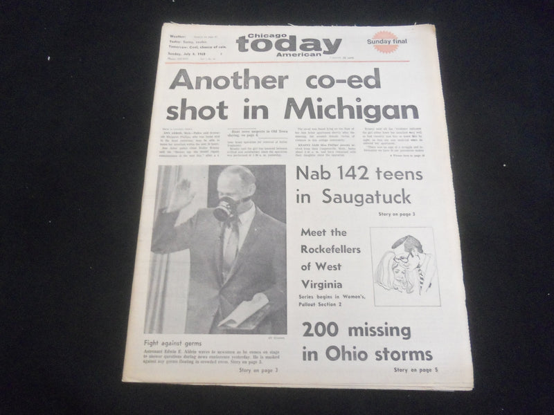 1969 JULY 6 CHICAGO AMERICAN TODAY NEWSPAPER - ALDRIN PRESS CONFERENCE - NP 5833