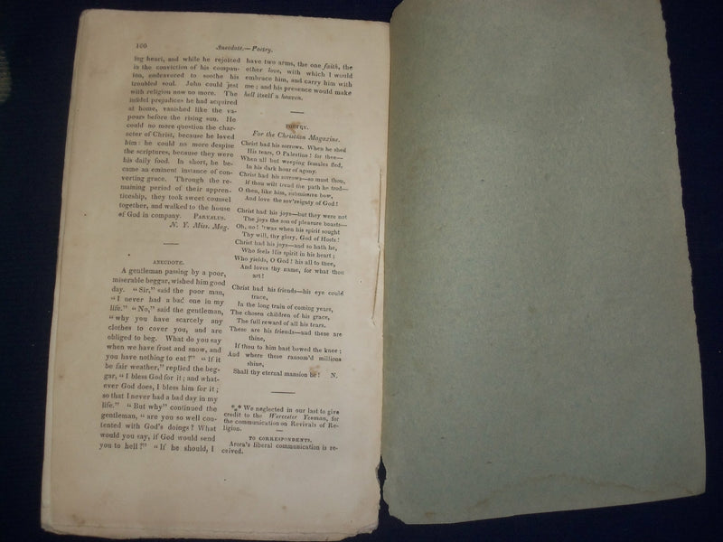 1825 MARCH & MAY THE CHRISTIAN MAGAZINE - LOT OF 2 - J 4589