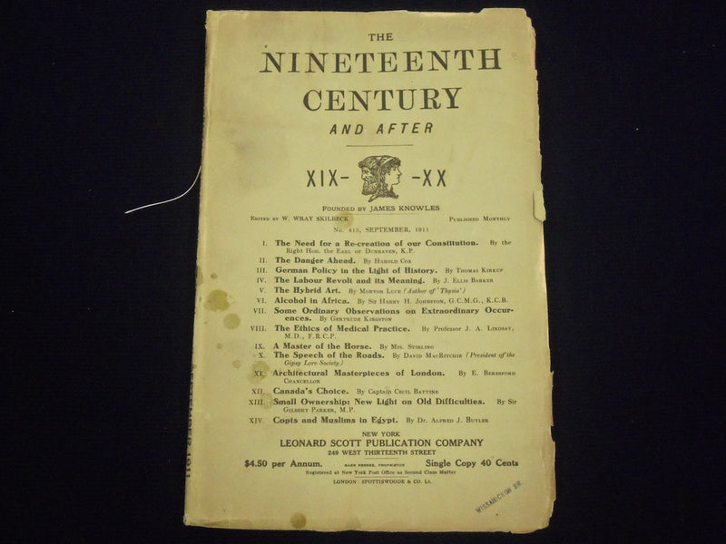 1909-1911 THE NINETEENTH CENTURY & AFTER PERIODICAL LOT OF 5 - NICE ADS - O 2912