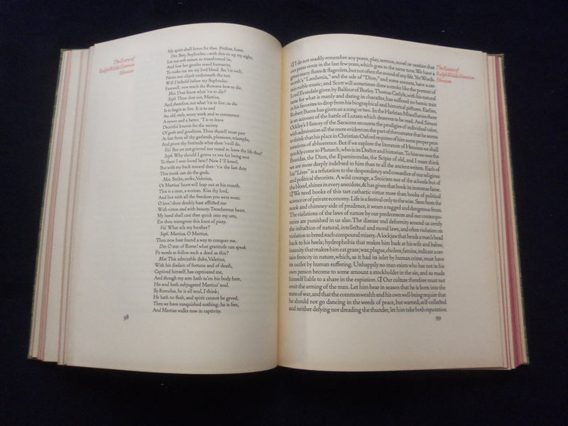 1941-44 ESSAYS OF RALPH WALDO EMERSON HARDCOVER BOOK -LIMITED ED. CLUB - KD 8310