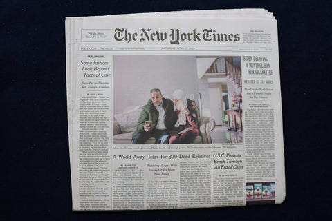 2024 APRIL 27 NEW YORK TIMES - BIDEN DELAYING A MENTHOL BAN FOR CIGARETTES