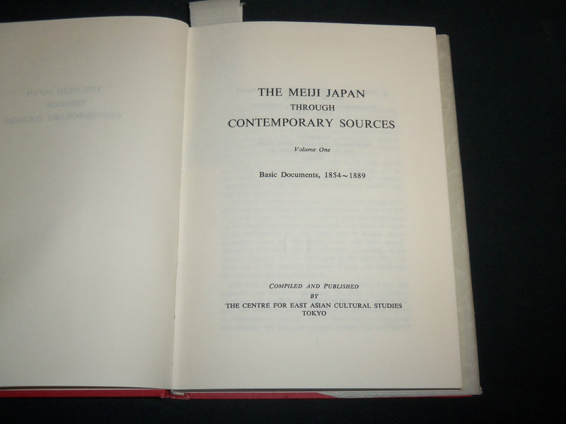 1969 THE MEIJI JAPAN THROUGHOUT CONTEMPORARY SOURCES BOOK - KD 6768