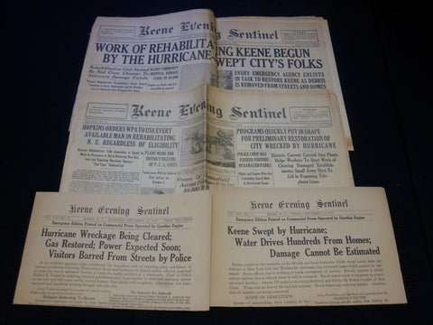 1938 KEENE NEW HAMPSHIRE HURRICANE NEWSPAPERS LOT OF 4 - NP 4252D